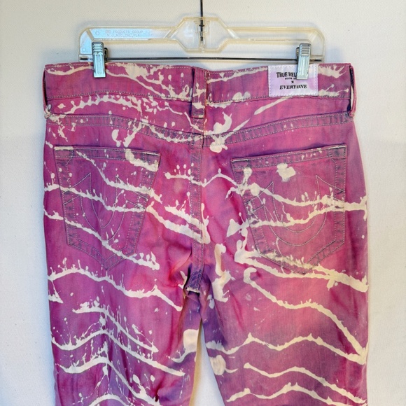 True Religion x Everyone Elijah Popo OOAK Bleach Dyed washed Pink Denim Jeans 34 - Picture 8 of 10